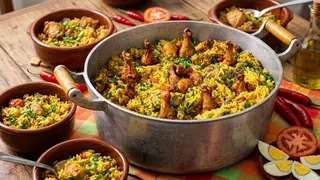 Galinhada (Brazilian Chicken and Saffron Rice)
