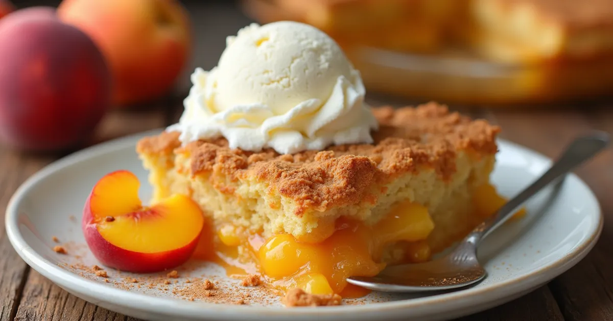 Peach cobbler with cake mix