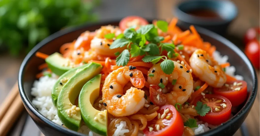 Shrimp rice bowl